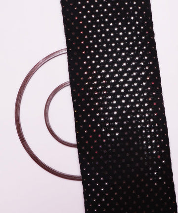 black sequin mirror work georgette embroidery fabric b103 6077